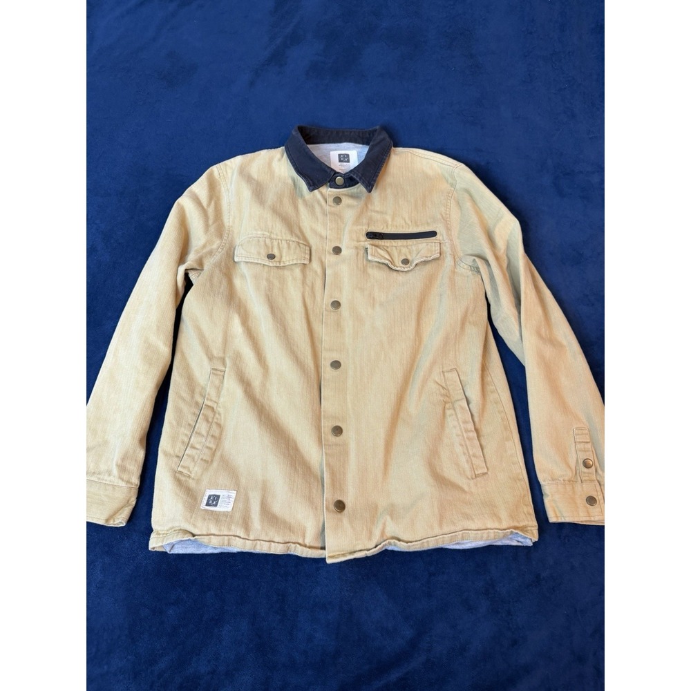 Lira Shell Workwear Jacket Mens Medium Tan Herringbone Bomber Utility Coat